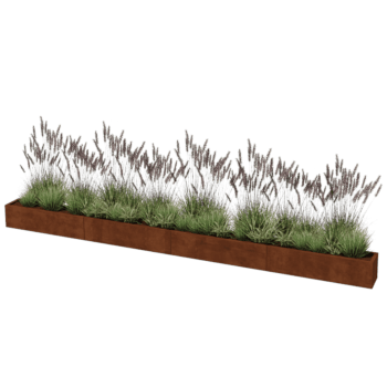 Floreira em aço corten Texas xxl 480 x 30 cm