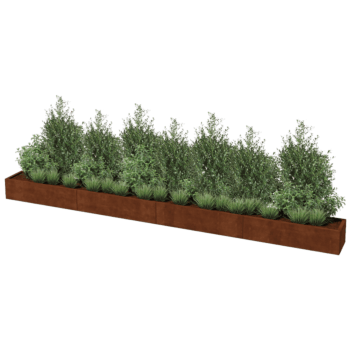 Floreira em aço corten Texas xxl 480 x 40 cm