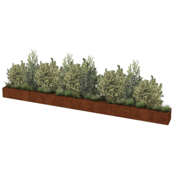Floreira em aço corten Texas xxl 500 x 40 cm