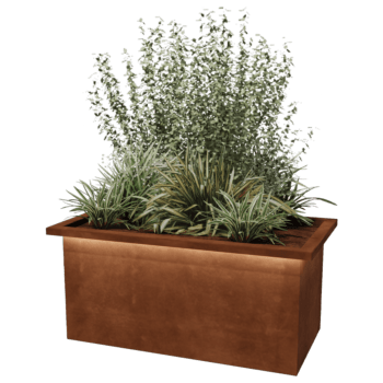 Floreira soldada em aço corten com LED Alabama 100 x 50 x 50 cm