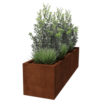 Floreira soldada em aço corten Montana 200 x 50 x 50 cm