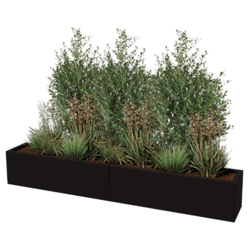 Floreira aço revestido a pó Texas xxl 200 x 30 cm