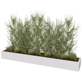 Floreira aço revestido a pó Texas xxl 300 x 50 cm