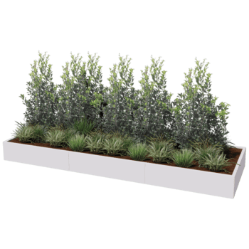 Floreira aço revestido a pó Texas xxl 360 x 120 cm