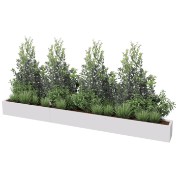 Floreira aço revestido a pó Texas xxl 360 x 30 cm