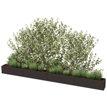 Floreira aço revestido a pó Texas xxl 400 x 30 cm