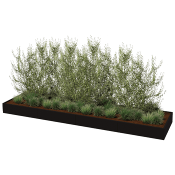 Floreira aço revestido a pó Texas xxl 480 x 120 cm