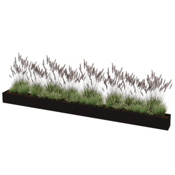 Floreira aço revestido a pó Texas xxl 480 x 30 cm