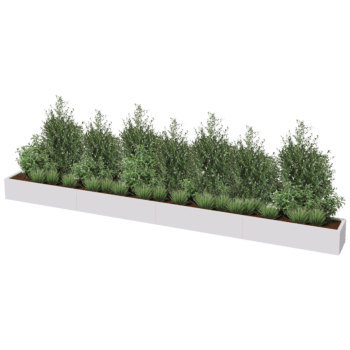 Floreira aço revestido a pó Texas xxl 480 x 40 cm