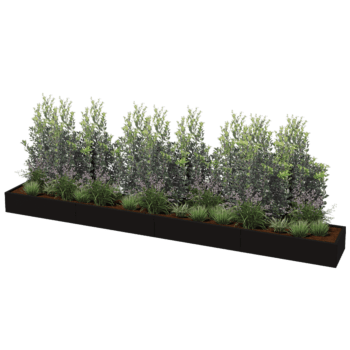 Floreira aço revestido a pó Texas xxl 480 x 60 cm