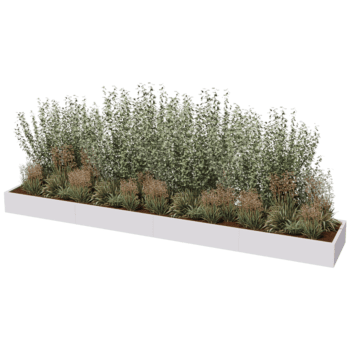 Floreira aço revestido a pó Texas xxl 480 x 80 cm