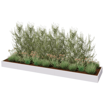 Floreira aço revestido a pó Texas xxl 500 x 120 cm