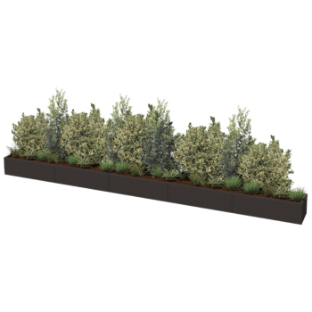 Floreira aço revestido a pó Texas xxl 500 x 40 cm