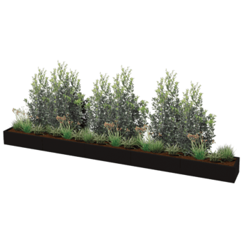 Floreira aço revestido a pó Texas xxl 500 x 50 cm