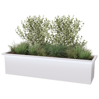 Floreira soldada em aço com revestimento em pó com LED Alabama 200 x 50 x 50 cm