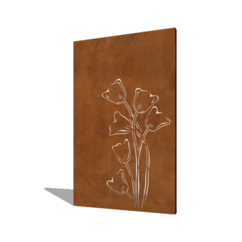 Tulipa assimétrico aço corten 120 x 6 x 190 cm