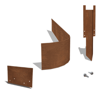 Borda achatada em aço corten FLEX 23 cm conjunto completo por 24 metros