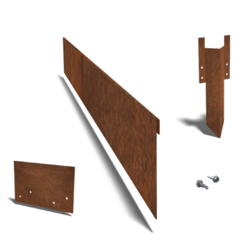 Conjunto completo de borda achatada em aço corten de 13 cm por 15 metros