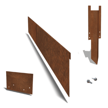 Conjunto completo de borda achatada em aço corten de 23 cm por 15 metros