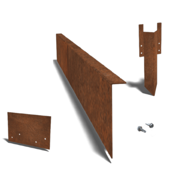 Conjunto completo de borda fixa em aço corten de 12 cm por 15 metros