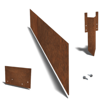Conjunto completo de borda reta em aço corten de 15 cm por 15 metros