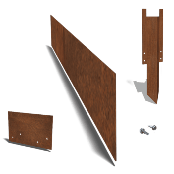 Conjunto completo de borda reta em aço corten de 25 cm por 15 metros