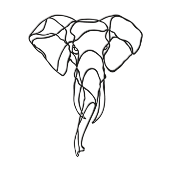Elefante Decoração de parede em metal 1.0