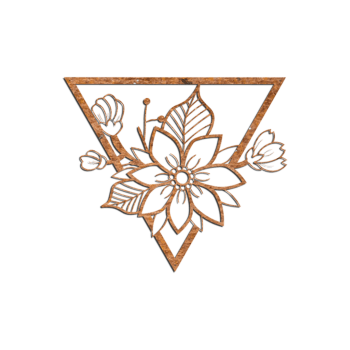 Flor Decoração de paredes em aço corten 1.0