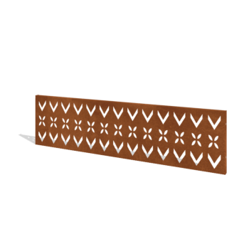 Vedação em aço corten H painel V 180 x 47,5 cm