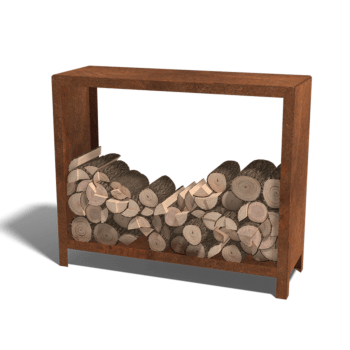 Arrumação de madeira em aço corten Indiana 100 x 120 x 40 cm