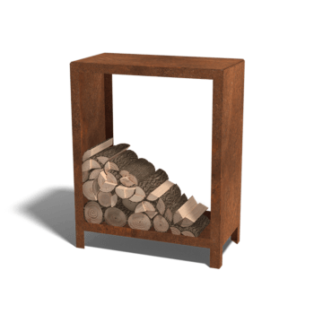 Arrumação de madeira em aço corten Indiana 100 x 80 x 40 cm