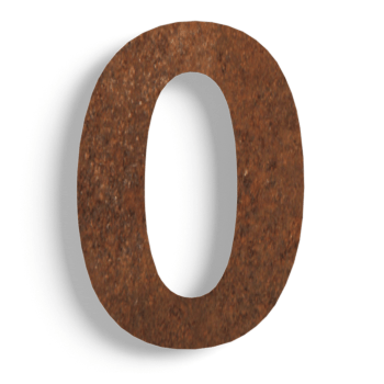 Número de casa em aço corten 0 - 15 cm