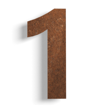 Número de casa em aço corten 1 - 30 cm