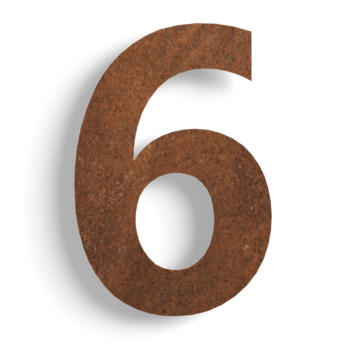 Número de casa em aço corten 6 - 15 cm