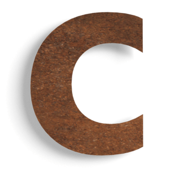 Número de casa em aço corten c - 15 cm