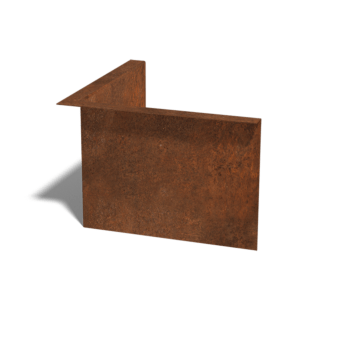 Borda fixa em aço corten 22 cm canto interior