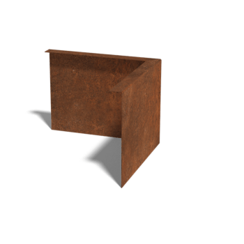 Borda fixa em aço corten 22 cm canto exterior