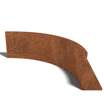 Muro de contenção curvo interior em aço corten 100 x 100 cm (altura 40 cm)