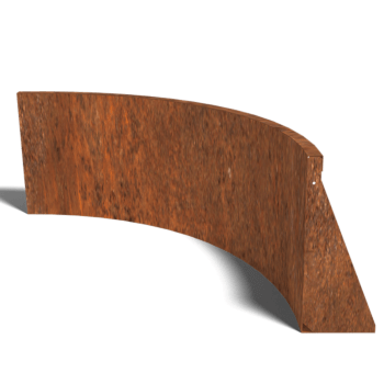 Muro de contenção curvo interior em aço corten 100 x 100 cm (altura 50 cm)