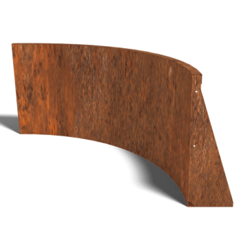 Muro de contenção curvo interior em aço corten 100 x 100 cm (altura 60 cm)