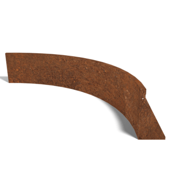 Muro de contenção curvo interior em aço corten 150 x 150 cm (altura 40 cm)