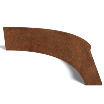 Muro de contenção curvo interior em aço corten 150 x 150 cm (altura 50 cm)