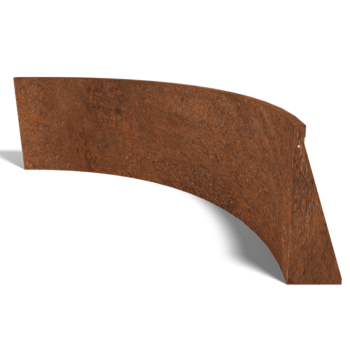 Muro de contenção curvo interior em aço corten 150 x 150 cm (altura 60 cm)