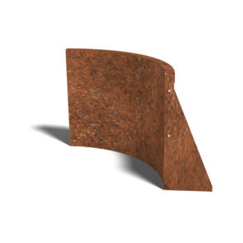 Muro de contenção curvo interior em aço corten 50 x 50 cm (altura 50 cm)