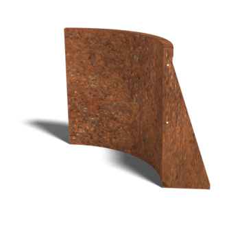 Muro de contenção curvo interior em aço corten 50 x 50 cm (altura 60 cm)