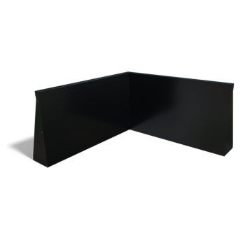 Muro de contenção de canto interior em aço com revestimento em pó 100 x 100 cm (altura 60 cm)