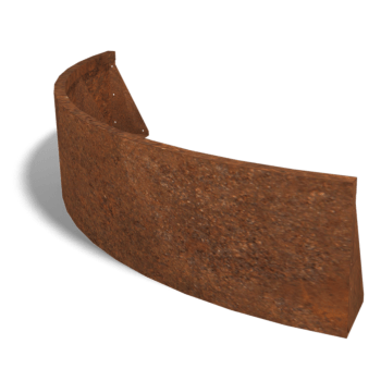 Muro de contenção curvo exterior em aço corten 150 x 150 cm (altura 40 cm)