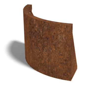 Muro de contenção curvo exterior em aço corten 50 x 50 cm (altura 40 cm)