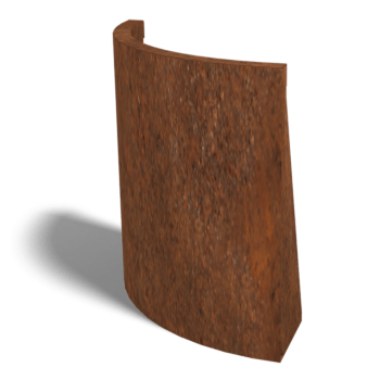 Muro de contenção curvo exterior em aço corten 50 x 50 cm (altura 60 cm)