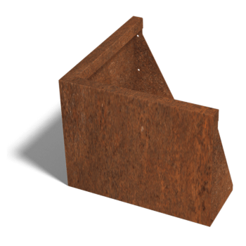 Muro de contenção de canto exterior em aço corten 50 x 50 cm (altura 40 cm)
